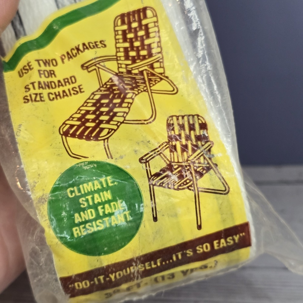 Vintage Re-Web Kit Lawn Chair Webbing 39 Feet Covers Full Size Chair - Picture 4 of 6